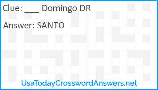 ___ Domingo DR Answer