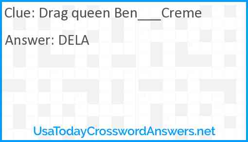 Drag queen Ben___Creme Answer