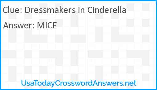 Dressmakers in Cinderella Answer