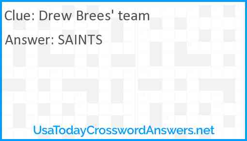 Drew Brees' team Answer