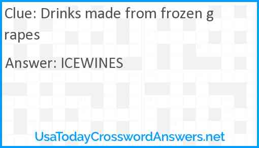 Drinks made from frozen grapes Answer
