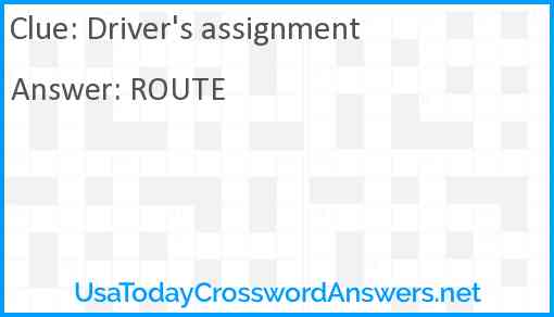 Driver's assignment Answer