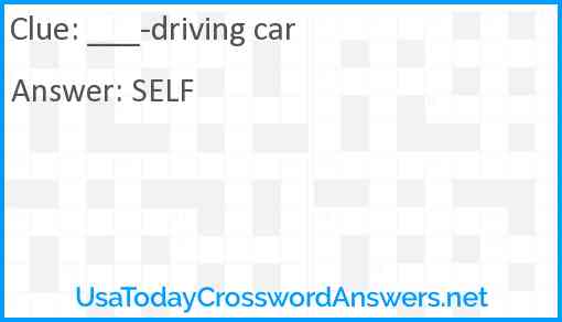 ___-driving car Answer