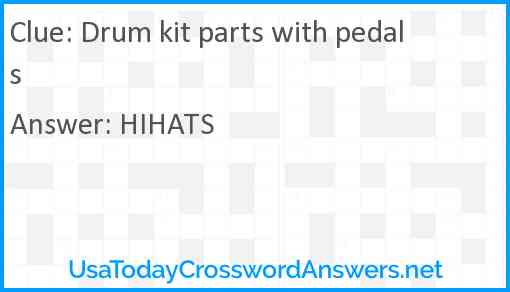 Drum kit parts with pedals Answer