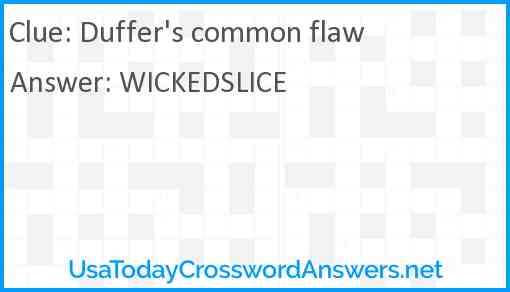 Duffer's common flaw Answer