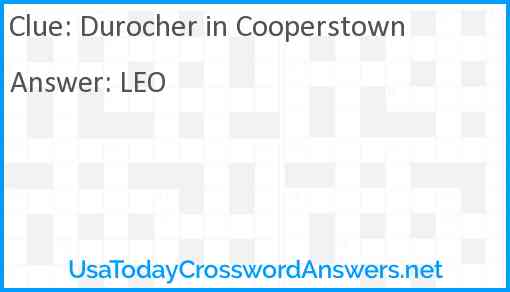 Durocher in Cooperstown Answer