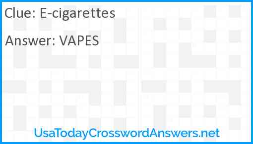 E-cigarettes Answer