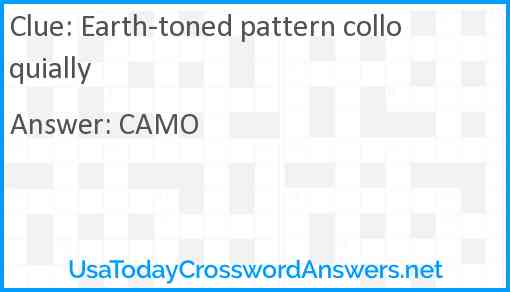 Earth-toned pattern colloquially Answer