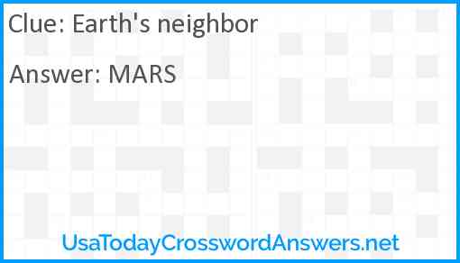 Earth's neighbor Answer