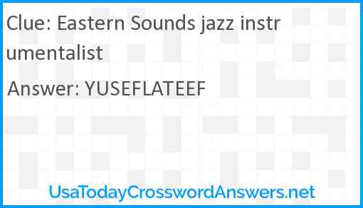 Eastern Sounds jazz instrumentalist Answer
