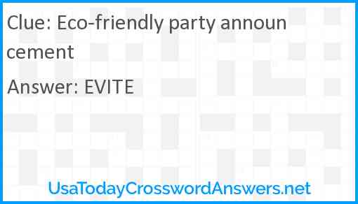Eco-friendly party announcement Answer