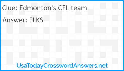 Edmonton's CFL team Answer