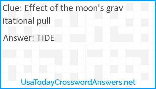 Effect of the moon's gravitational pull Answer