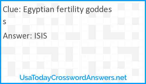 Egyptian fertility goddess Answer