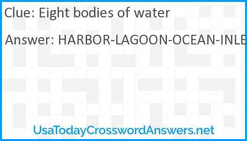 Eight bodies of water Answer