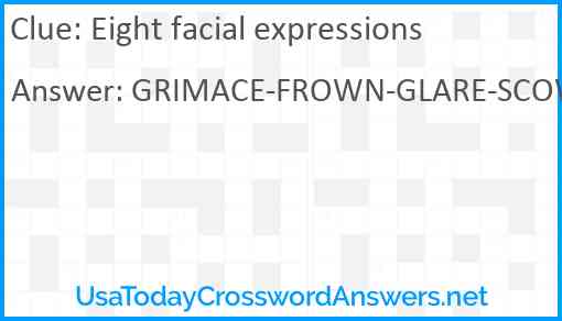 Eight facial expressions Answer