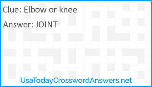 Elbow or knee Answer