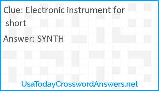 Electronic instrument for short Answer