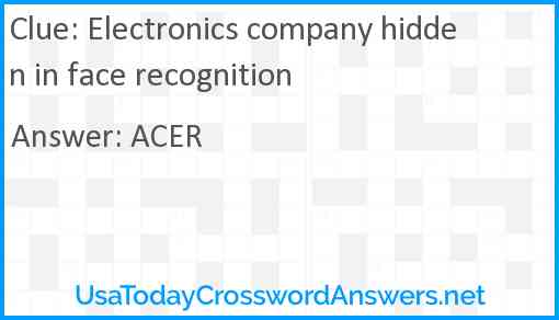 Electronics company hidden in face recognition Answer