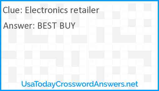 Electronics retailer Answer