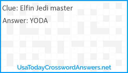 Elfin Jedi master Answer