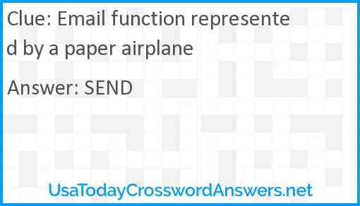 Email function represented by a paper airplane Answer