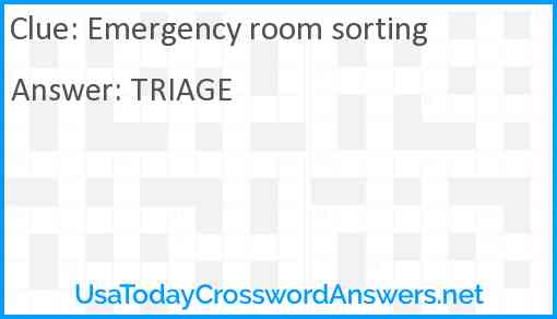 Emergency room sorting Answer