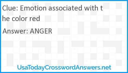 Emotion associated with the color red Answer