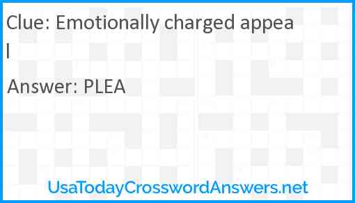 Emotionally charged appeal Answer