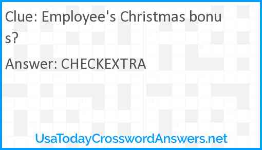 Employee's Christmas bonus? Answer
