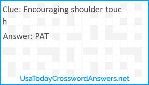 Encouraging shoulder touch Answer