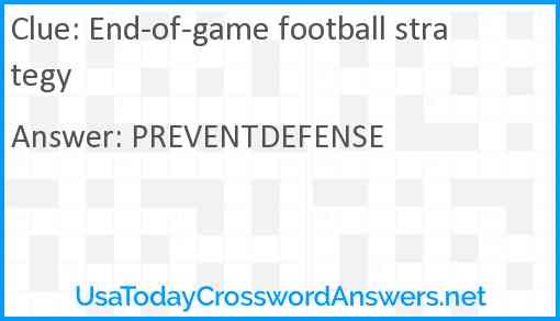 End-of-game football strategy Answer