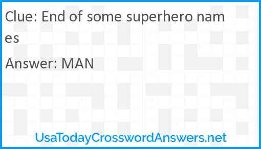 End of some superhero names Answer