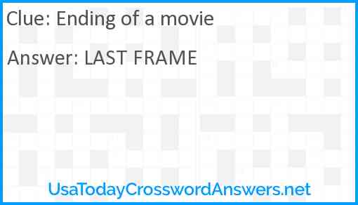 Ending of a movie Answer