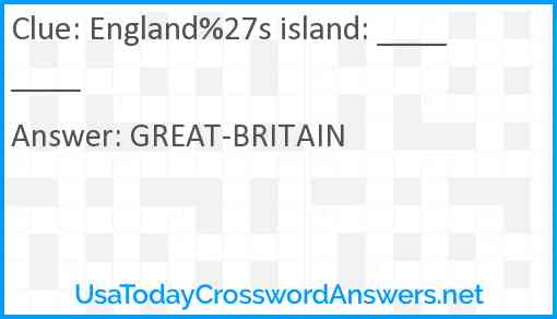 England%27s island: ____ ____ Answer