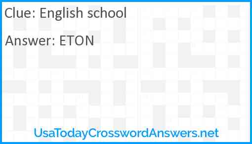 English school Answer