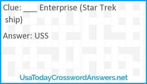 ___ Enterprise (Star Trek ship) Answer
