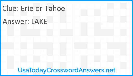 Erie or Tahoe Answer