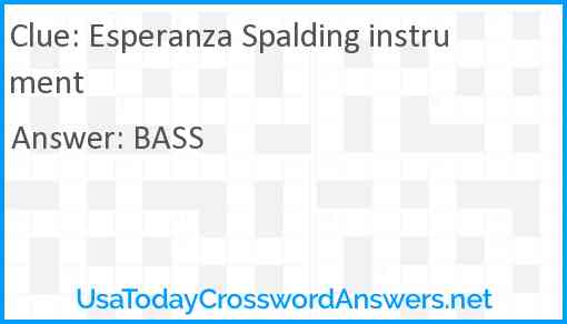 Esperanza Spalding instrument Answer