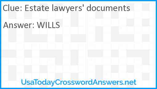 Estate lawyers' documents Answer