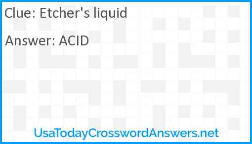 Etcher's liquid Answer