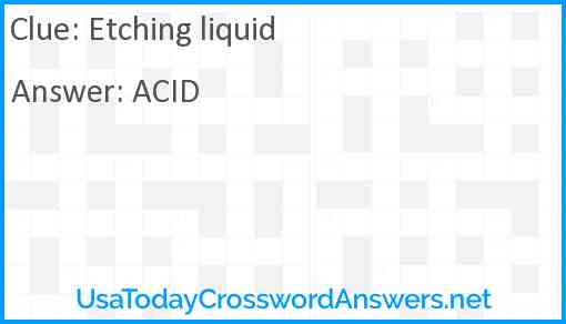 Etching liquid Answer
