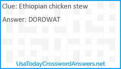 Ethiopian chicken stew Answer