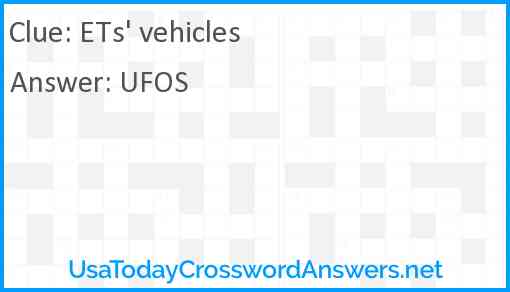 ETs' vehicles Answer