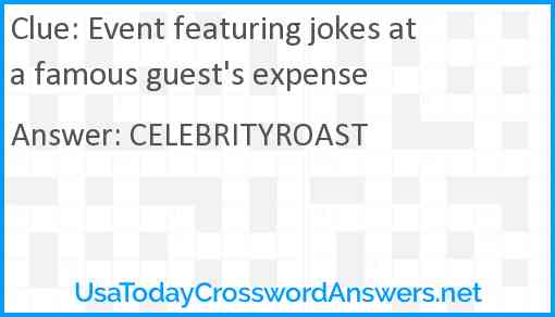 Event featuring jokes at a famous guest's expense Answer