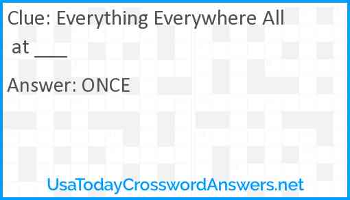 Everything Everywhere All at ___ Answer