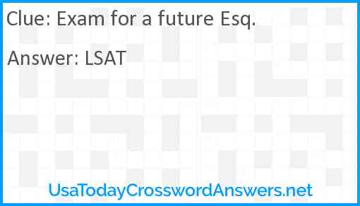 Exam for a future Esq. Answer