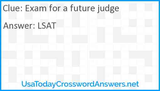 Exam for a future judge Answer