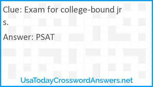 Exam for college-bound jrs. Answer