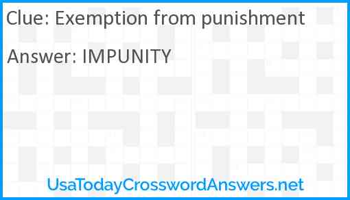 Exemption from punishment Answer